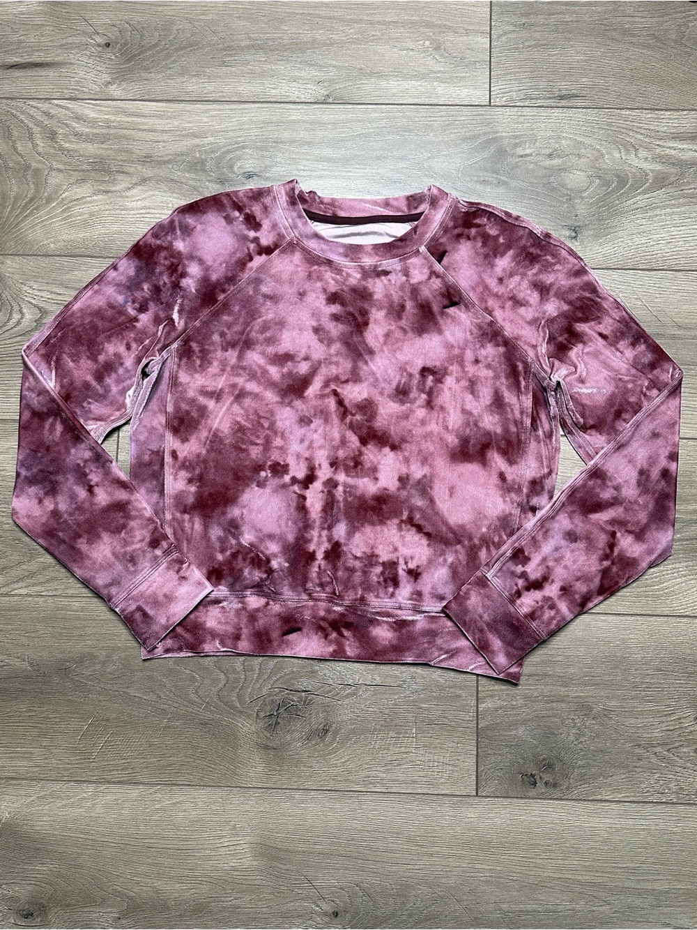 Lululemon Velour Warm Down Crew Long Sleeve Pullover Top Interstellar Cassis 6